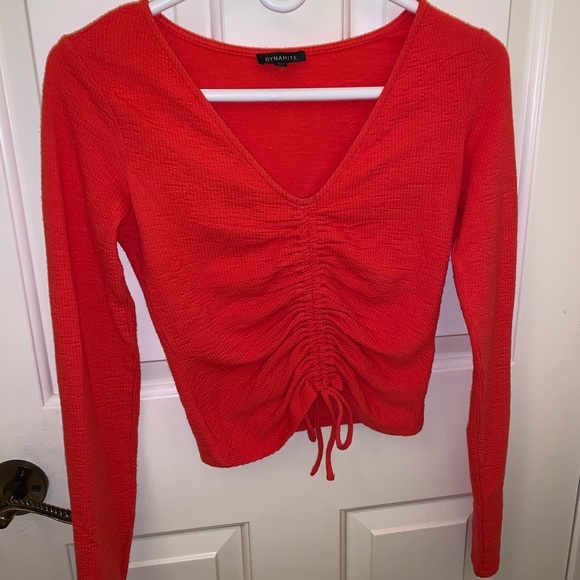 Dynamite Long Sleeve Ruched Top - Picture 1 of 3